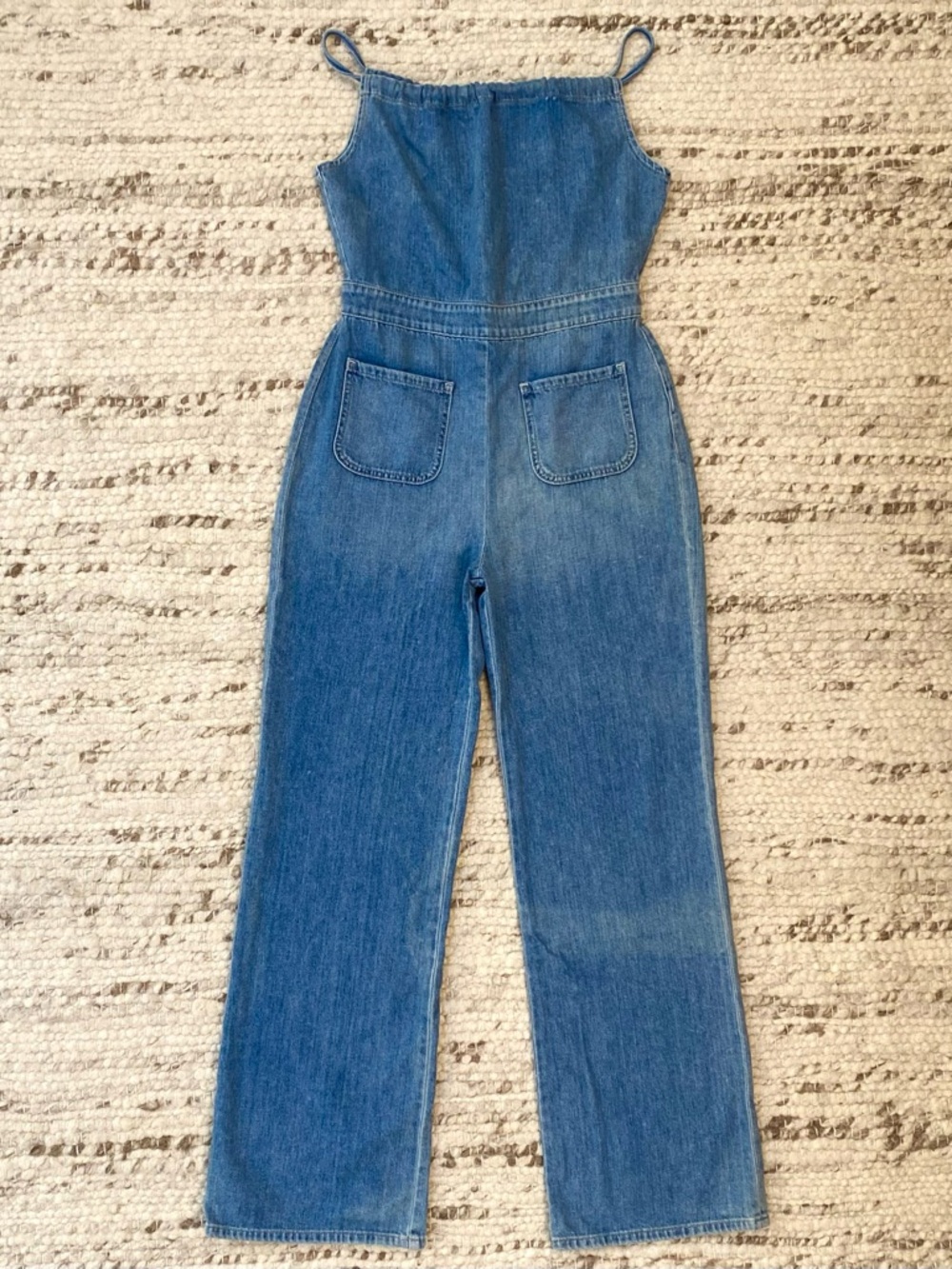 Reformation NWOT Starley Jumpsuit Tortuga Denim Open Back Wide Leg, Size 6 - Picture 2 of 12